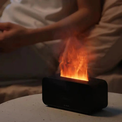 Essential Oil Diffuser, Fireplace Fire Flame Aromatherapy Diffuser 120Ml Cool Mist Humidifier with 7 Colors Light for Home, Room