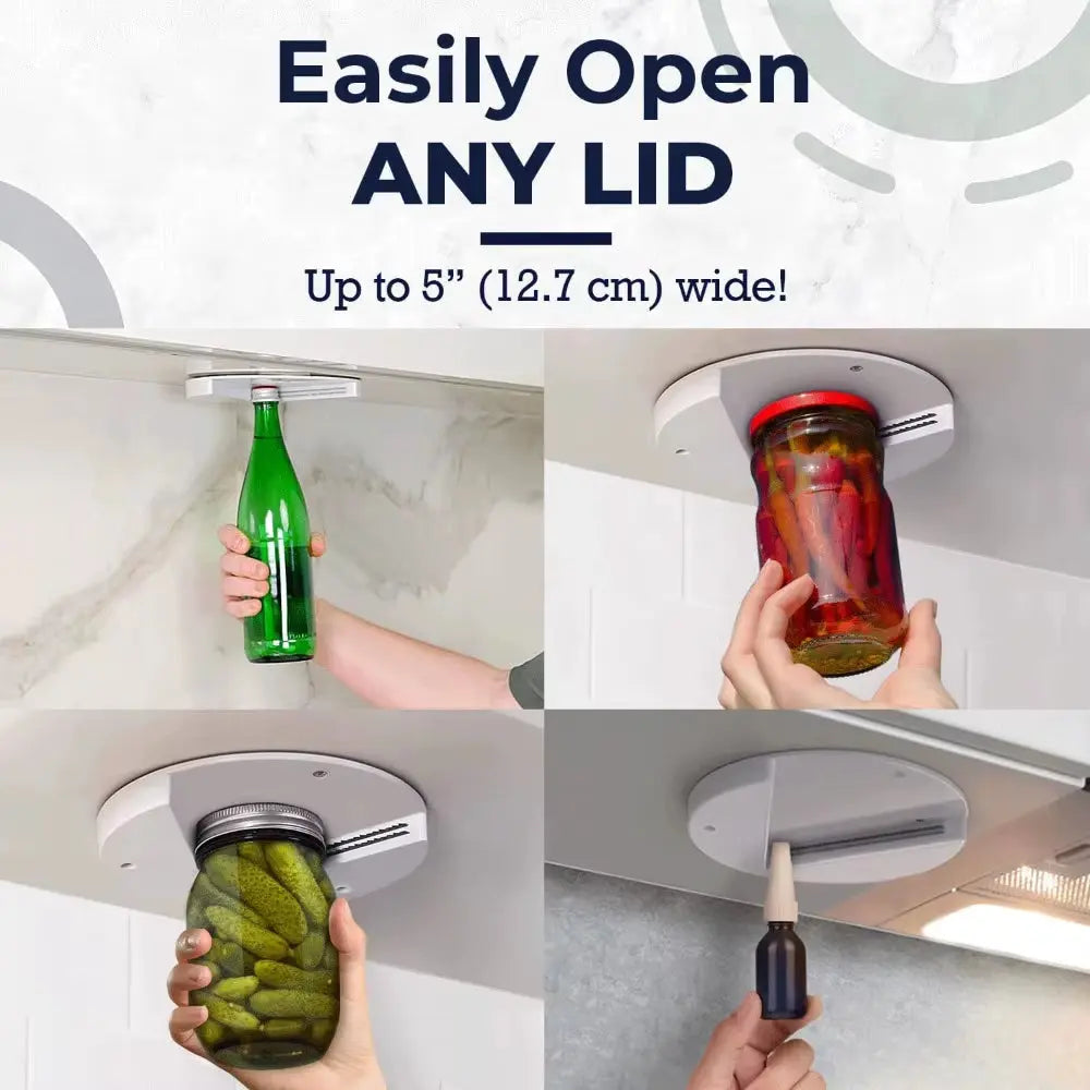 1Pc under Cabinet Jar Openers for Weak Hand Easy Grip, Arthritis Jar Opener, One Handed Gadgets & Bottle Opener Kitchen Tools