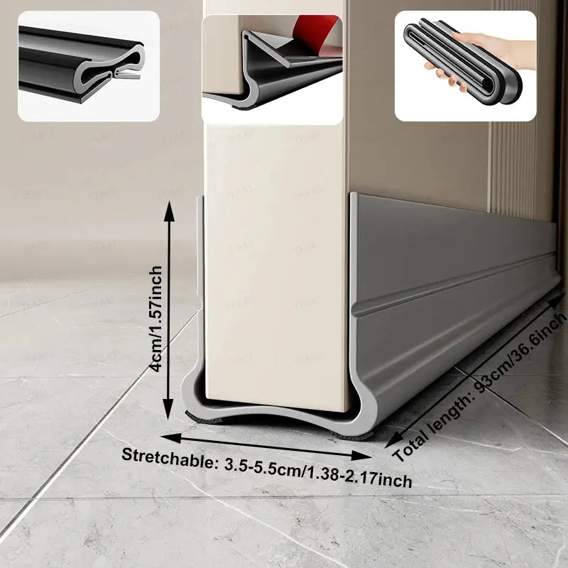 Flexible Door Bottom Sealing Strip Door Gap Soundproofing Wind and Dust Proof Weather Strip under Door Draft Stopper Tape