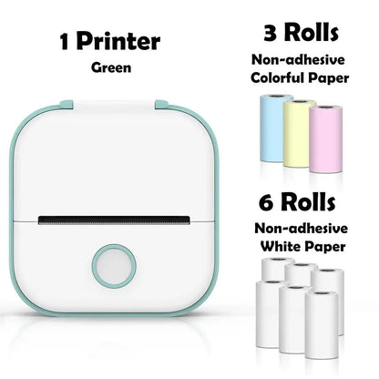 T02 Mini Thermal Printer Wireless Mini Pocket Printer, Adhesive Sticker Printer for DIY, Journal, Student Birthday Gift