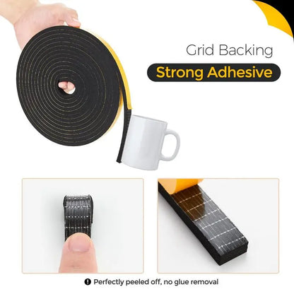 Weather Stripping Door Seal- 1/2" Wide X 1/4" Thick Door Bottom Seal Strip High Density Foam Tape Adhesive Rubber Strip for Door Soundproofing,Window Insulation Sprayinsulationfoam