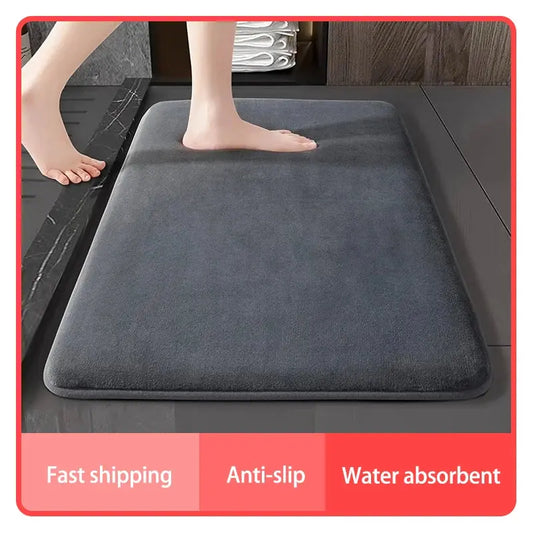Super Absorbent Floor Mat, Super Absorbent Bath Mat, Super anti Slip Coral Velvet Bathroom Floor Mat, Door Mat