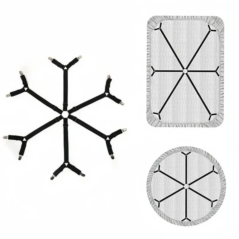 Universal Bed Sheet Fixed Holder High Elastic Adjustable Crisscross Fastener Straps Kits Non-Slip Sofa Cover Clips