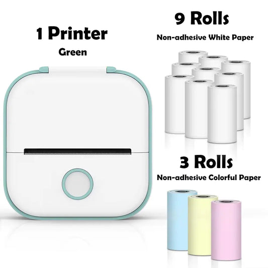 T02 Mini Thermal Printer Wireless Mini Pocket Printer, Adhesive Sticker Printer for DIY, Journal, Student Birthday Gift