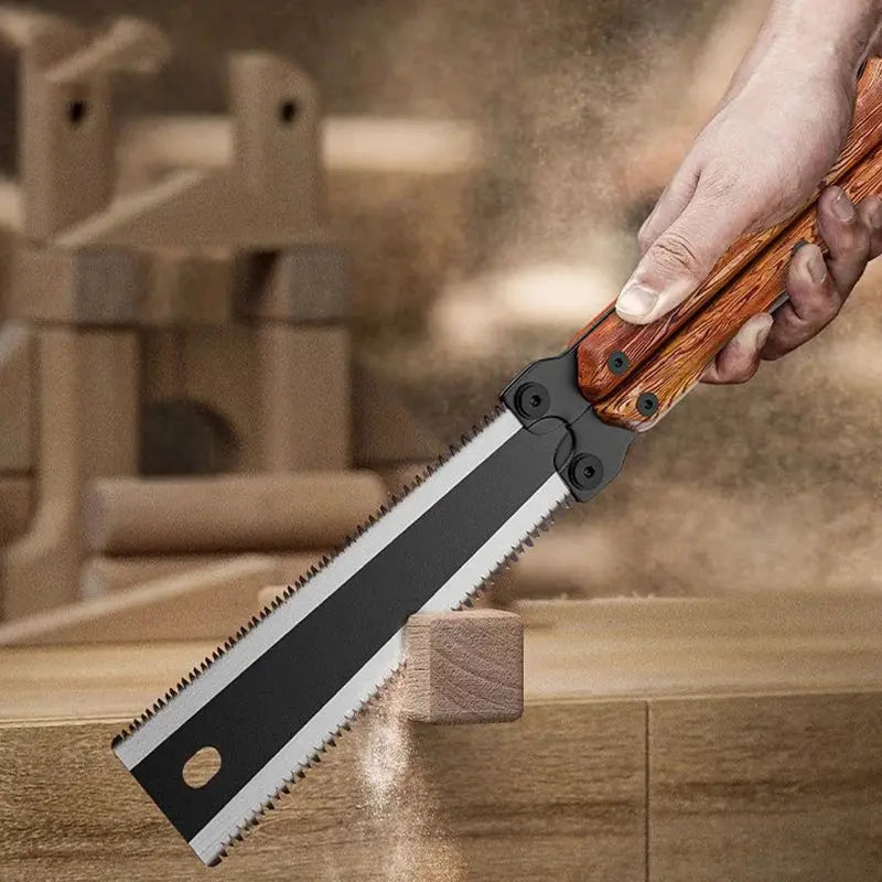 Multifunctional Folding Butterfly Saw Household Small Hand-Held Logging Saw Woodworking Tool Saw Double-Sided Grinding Hand Saw