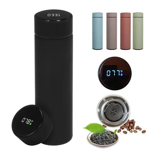 480Ml Smart Thermos Cup 304 Stainless Steel Double-Wall Vacuum with Smart Temperature Display and Waterproof Design