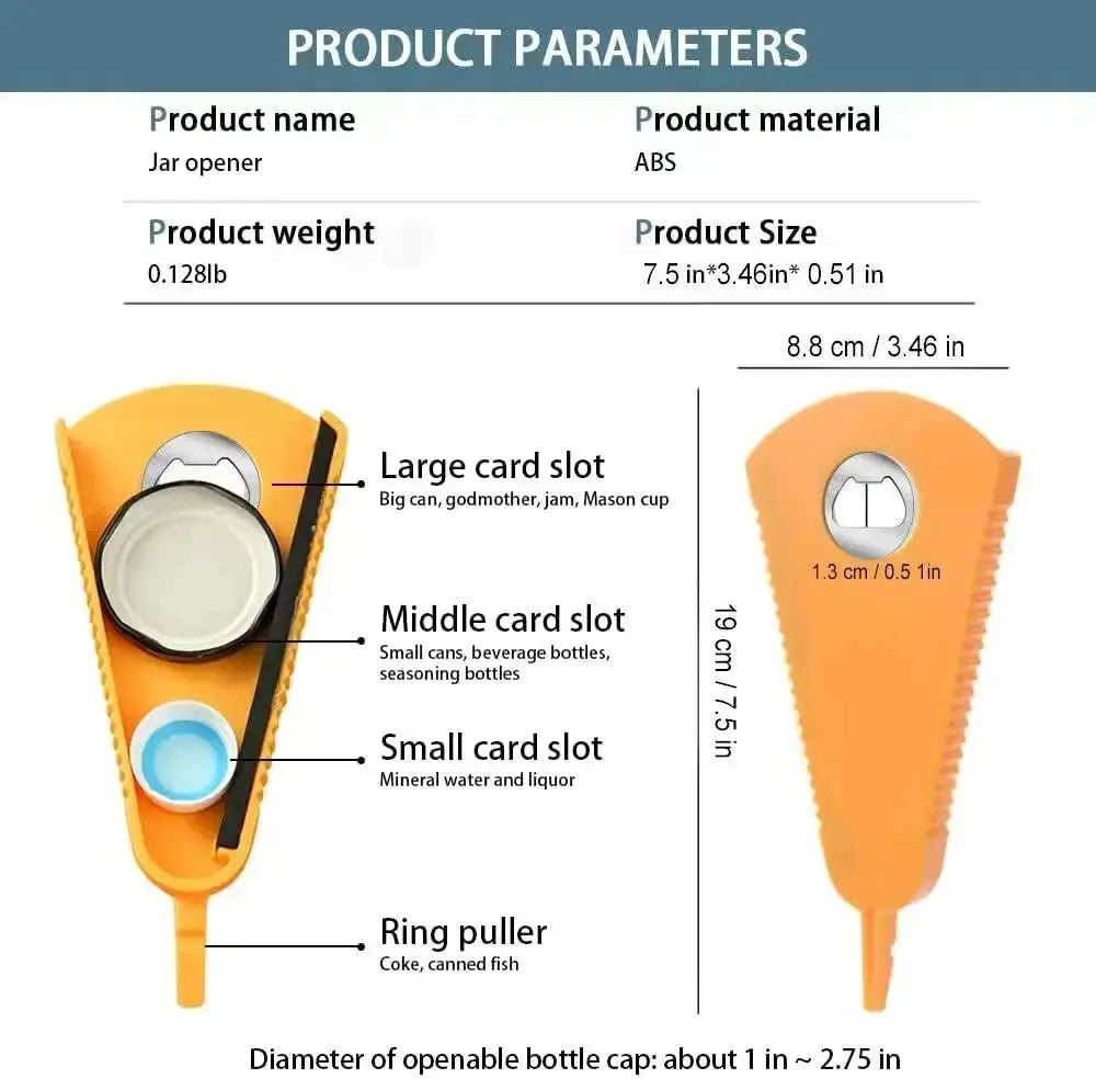Multifunctional Can Opener Bottle Jar Opener for Beer Soda Jam Cans Kitchen Tool