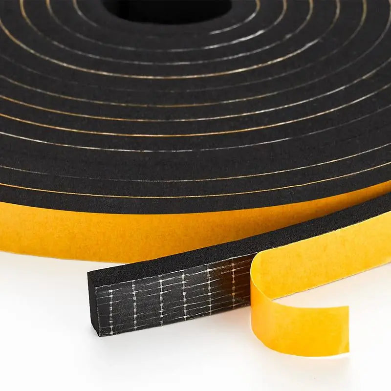 Weather Stripping Door Seal- 1/2" Wide X 1/4" Thick Door Bottom Seal Strip High Density Foam Tape Adhesive Rubber Strip for Door Soundproofing,Window Insulation Sprayinsulationfoam