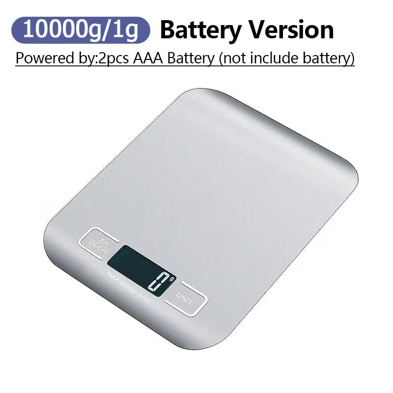 5Kg/10Kg Digital Kitchen Scale LCD Display Stainless Steel Electronic Scales Home Jewelry Food Snacks Weighing Baking Tools
