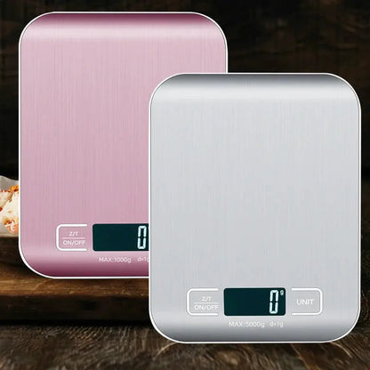 5Kg/10Kg Digital Kitchen Scale LCD Display Stainless Steel Electronic Scales Home Jewelry Food Snacks Weighing Baking Tools