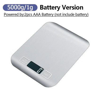 5Kg/10Kg Digital Kitchen Scale LCD Display Stainless Steel Electronic Scales Home Jewelry Food Snacks Weighing Baking Tools
