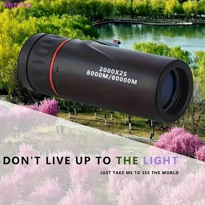 2025 2000X25 HD Monocular Telescope, Compact Portable for Travel, Hiking, Fishing, Camping, Stargazing, Concerts & Bird Watching