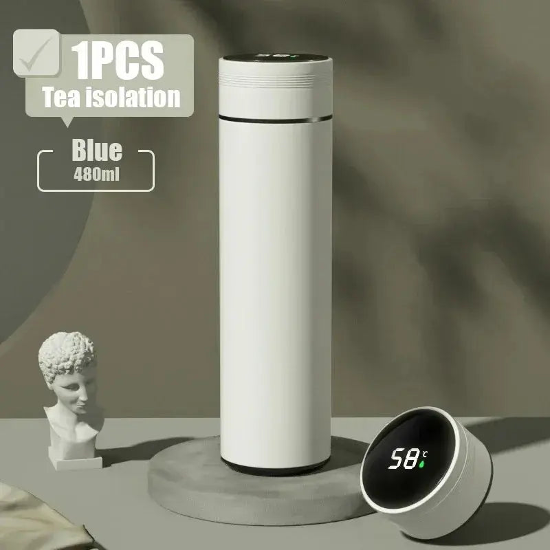 480Ml Smart Thermos Cup 304 Stainless Steel Double-Wall Vacuum with Smart Temperature Display and Waterproof Design