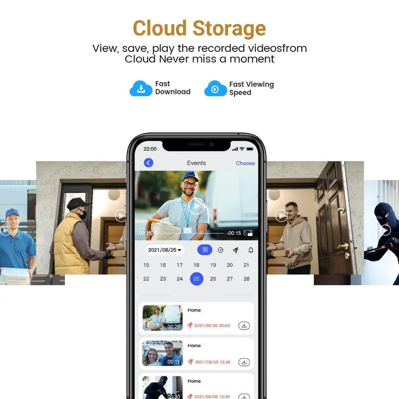 Doorbell Camera Wireless, Smart Wifi Video Doorbell, 1080P, Video Doorbell Camera with 2 Way Audio, AI Human Detection, Night Vision, Cloud Storage, Battery Powered, Chime Included, Easy Installation, 2.4G Wifi Only