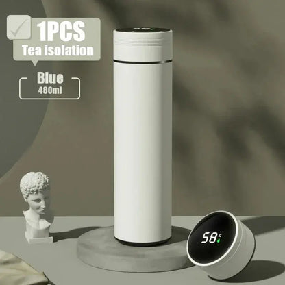 480Ml Smart Thermos Cup 304 Stainless Steel Double-Wall Vacuum with Smart Temperature Display and Waterproof Design