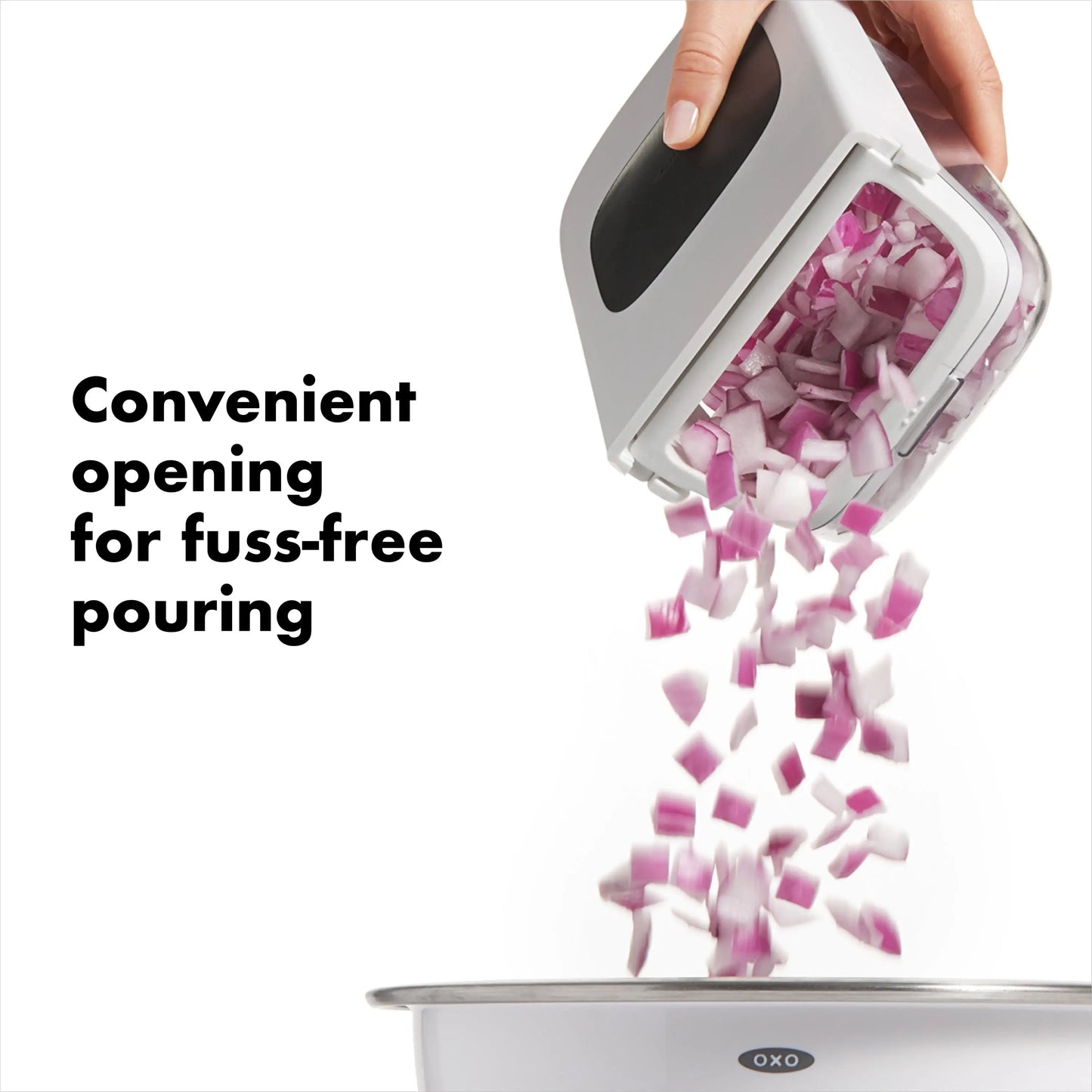 Softworks Stainless Steel Blade Vegetable Chopper with Easy Pour Opening