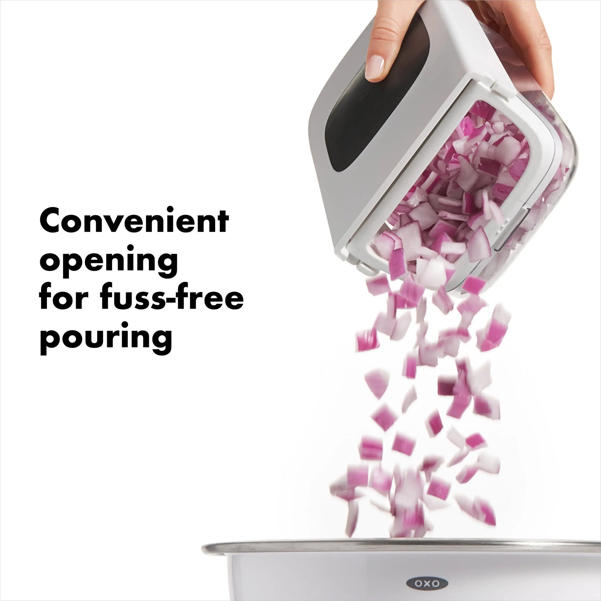 Softworks Stainless Steel Blade Vegetable Chopper with Easy Pour Opening